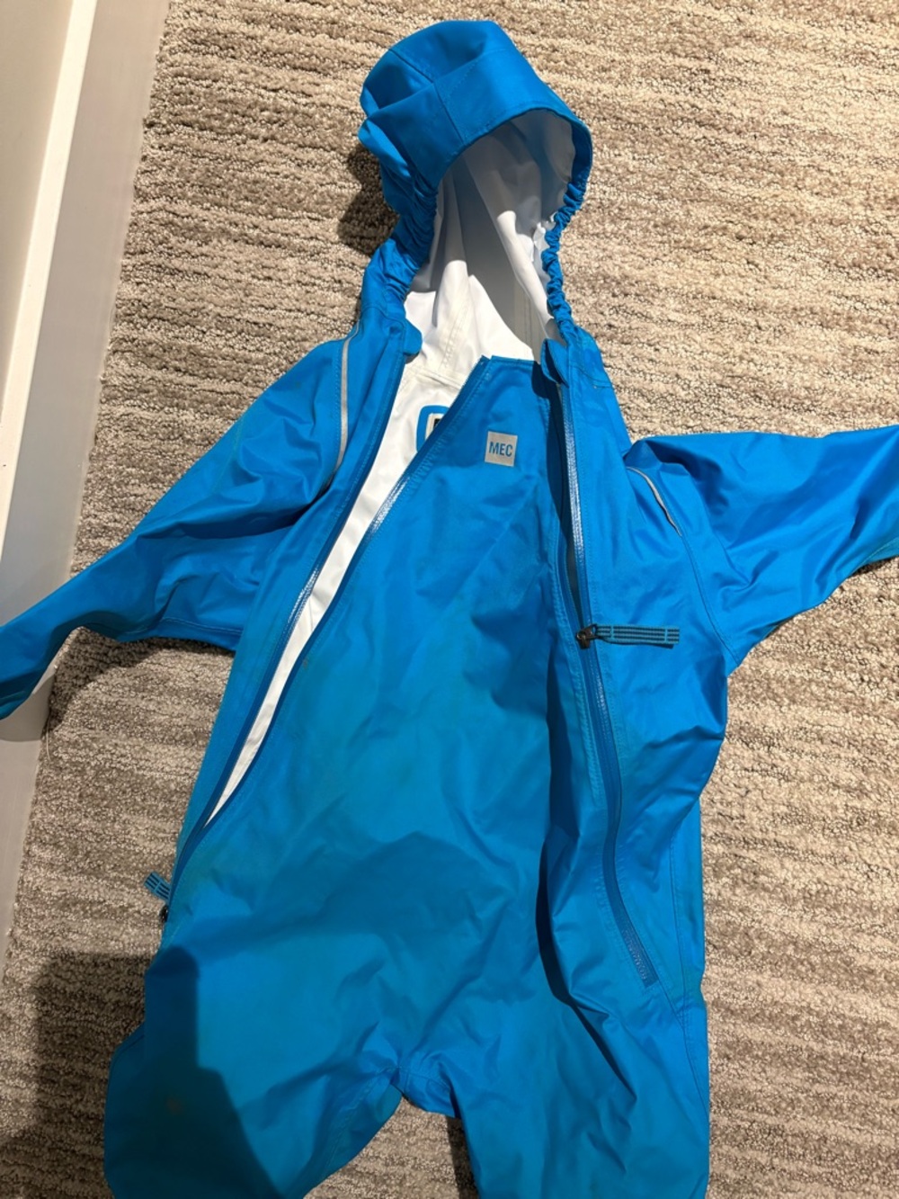 MEC Kids Bright Blue Hooded Rain Coverall